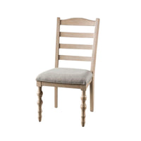 Cherie Dining Side Chair Set of 2, Turned Legs, Light Brown Solid Wood -BM333722