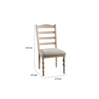Cherie Dining Side Chair Set of 2, Turned Legs, Light Brown Solid Wood -BM333722