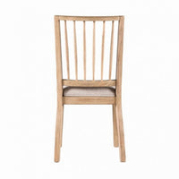 Lucas Dining Side Chair Set of 2, Slatted Back, Natural Brown Wood -BM333725