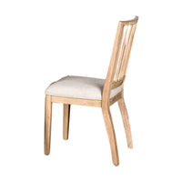 Lucas Dining Side Chair Set of 2, Slatted Back, Natural Brown Wood -BM333725