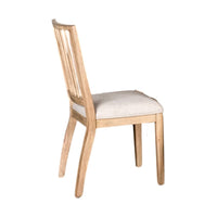 Lucas Dining Side Chair Set of 2, Slatted Back, Natural Brown Wood -BM333725