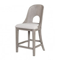 Zoko Counter Height Chair Set of 2, Curved Cut Out Back, White Wash -BM333728