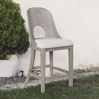 Zoko Counter Height Chair Set of 2, Curved Cut Out Back, White Wash -BM333728