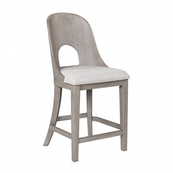 Zoko Counter Height Chair Set of 2, Curved Cut Out Back, White Wash -BM333728