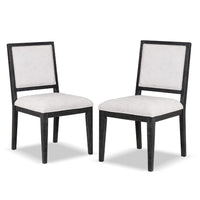 Ginie Dining Side Chair Set of 2, Farmhouse Legs, Black Rubberwood -BM333739