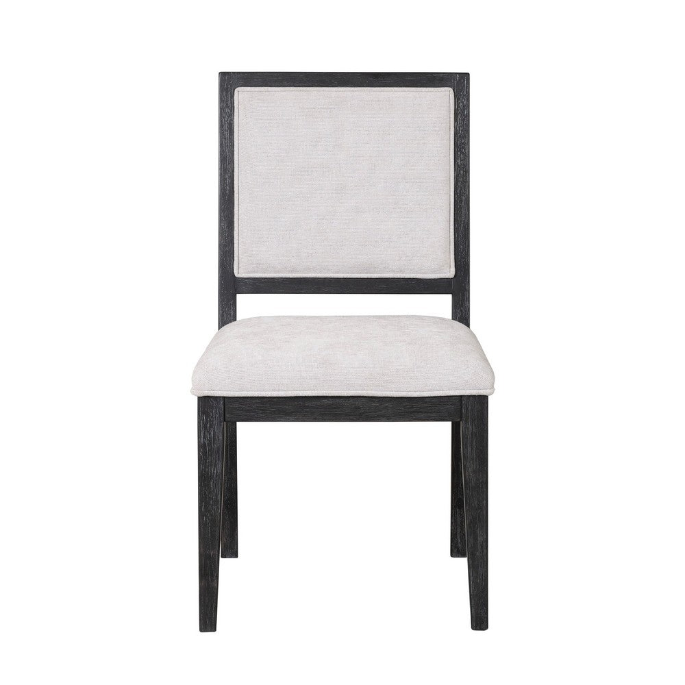 Ginie Dining Side Chair Set of 2, Farmhouse Legs, Black Rubberwood -BM333739