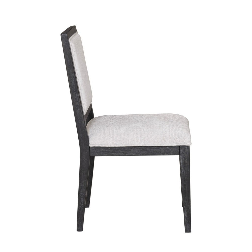 Ginie Dining Side Chair Set of 2, Farmhouse Legs, Black Rubberwood -BM333739