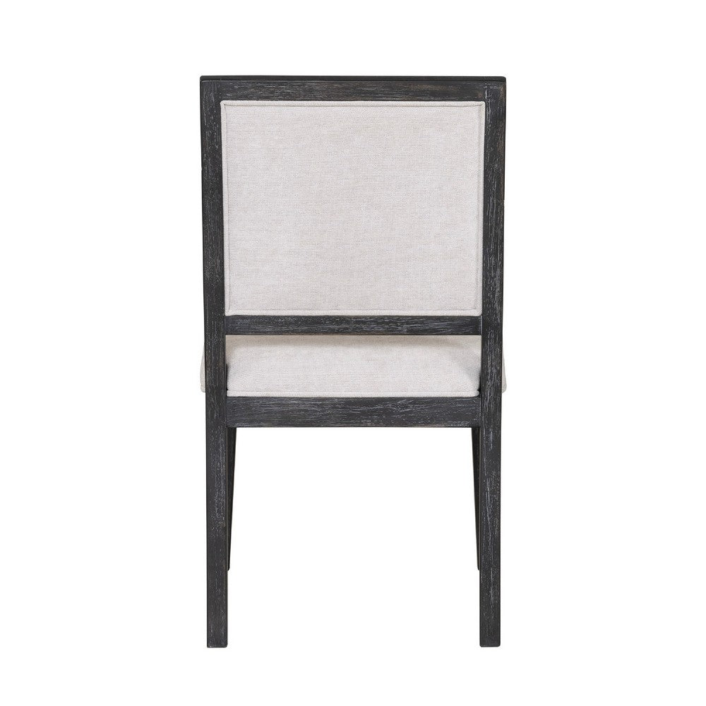 Ginie Dining Side Chair Set of 2, Farmhouse Legs, Black Rubberwood -BM333739