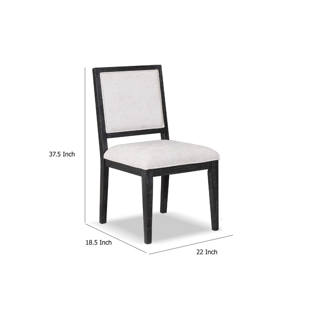 Ginie Dining Side Chair Set of 2, Farmhouse Legs, Black Rubberwood -BM333739