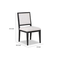 Ginie Dining Side Chair Set of 2, Farmhouse Legs, Black Rubberwood -BM333739