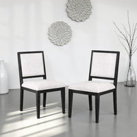 Ginie Dining Side Chair Set of 2, Farmhouse Legs, Black Rubberwood -BM333739