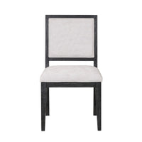 Kizie Dining Side Chair Set of 2, Farmhouse Panel Design, Black Wood -BM333741