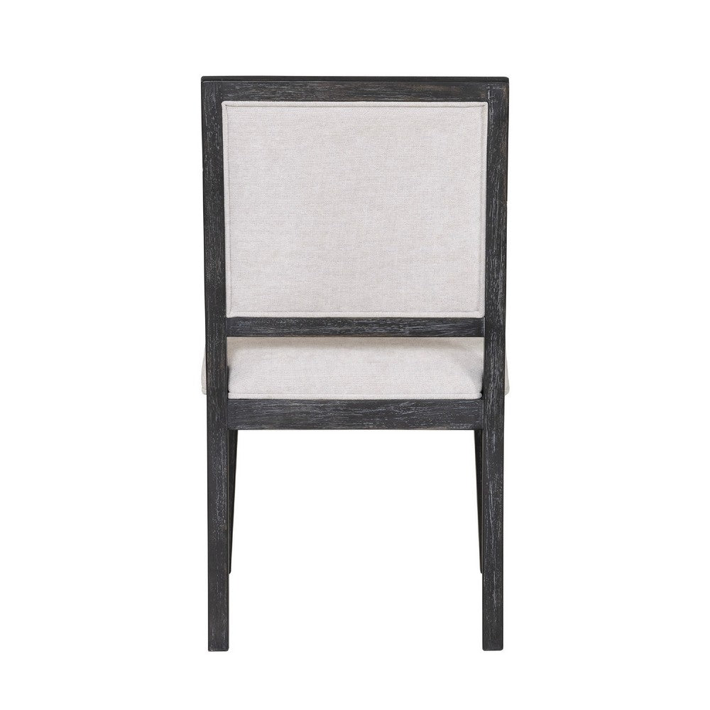 Kizie Dining Side Chair Set of 2, Farmhouse Panel Design, Black Wood -BM333741