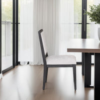 Kizie Dining Side Chair Set of 2, Farmhouse Panel Design, Black Wood -BM333741