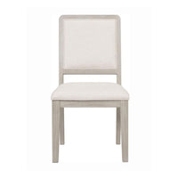 Giva Dining Side Chair Set of 2, Rattan Design, Natural Brown Wood -BM333747