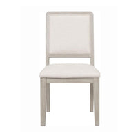 Giva Dining Side Chair Set of 2, Rattan Design, Natural Brown Wood -BM333747