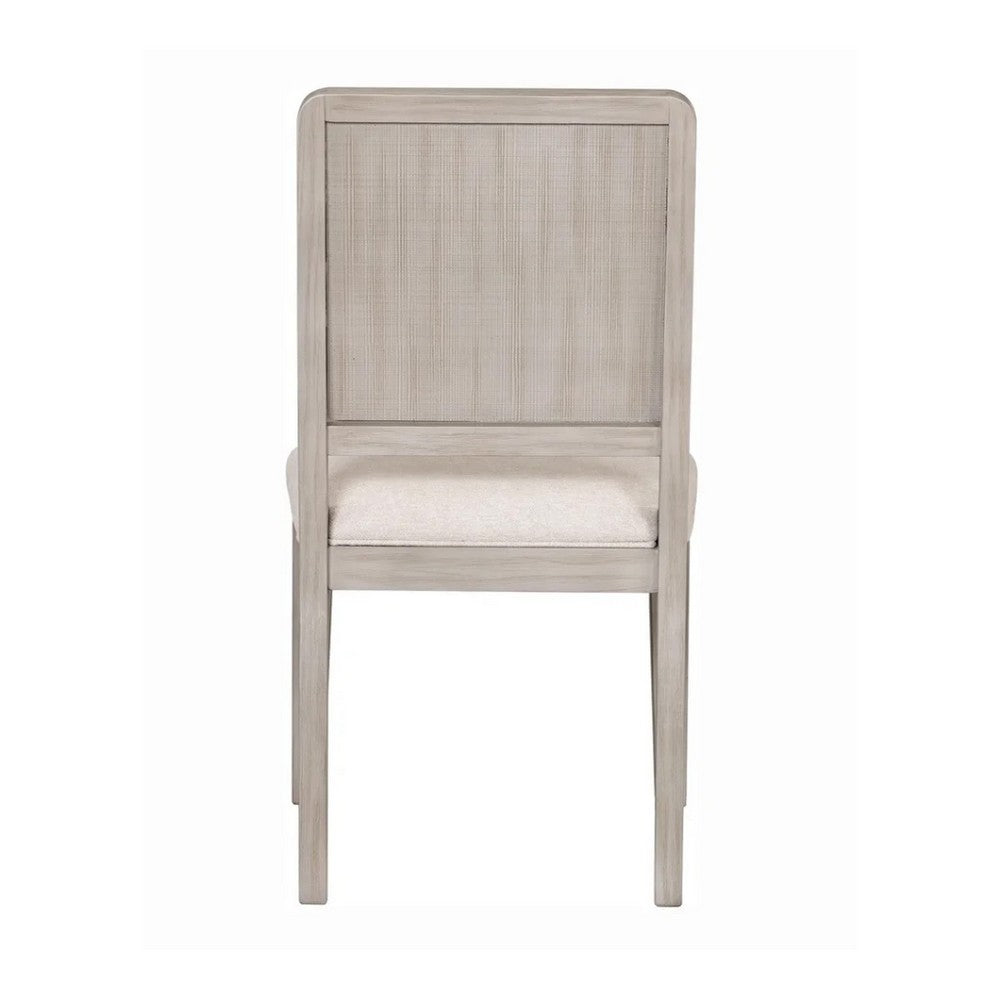Giva Dining Side Chair Set of 2, Rattan Design, Natural Brown Wood -BM333747