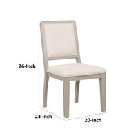 Giva Dining Side Chair Set of 2, Rattan Design, Natural Brown Wood -BM333747