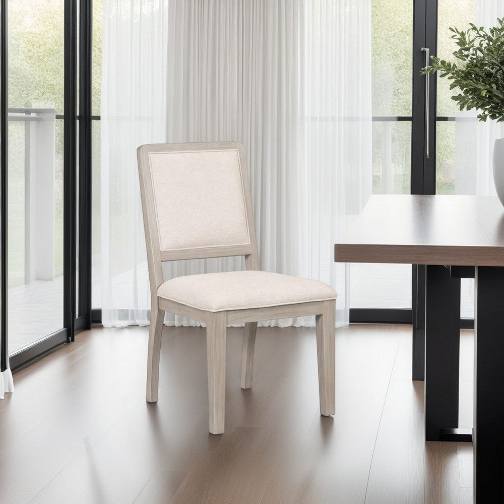 Giva Dining Side Chair Set of 2, Rattan Design, Natural Brown Wood -BM333747