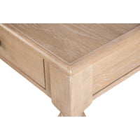 Cherie Coffee Table, 2 Drawers, Light White Washed Wood, 52 Inch -BM333753