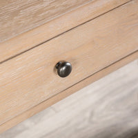 Cherie Coffee Table, 2 Drawers, Light White Washed Wood, 52 Inch -BM333753