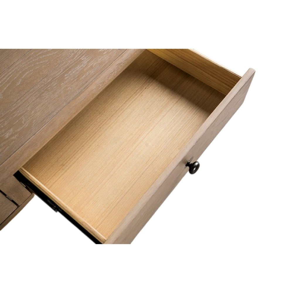 Cherie Coffee Table, 2 Drawers, Light White Washed Wood, 52 Inch -BM333753