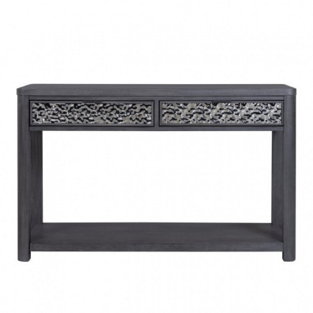 Zoko Sofa Table, 2 Drawers and 1 Shelf, Ash Gray Rubberwood, 48 Inch -BM333759