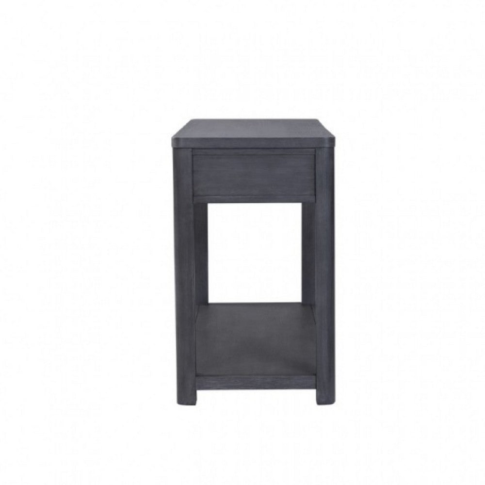 Zoko Sofa Table, 2 Drawers and 1 Shelf, Ash Gray Rubberwood, 48 Inch -BM333759