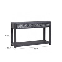 Zoko Sofa Table, 2 Drawers and 1 Shelf, Ash Gray Rubberwood, 48 Inch -BM333759