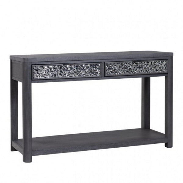 Zoko Sofa Table, 2 Drawers and 1 Shelf, Ash Gray Rubberwood, 48 Inch -BM333759