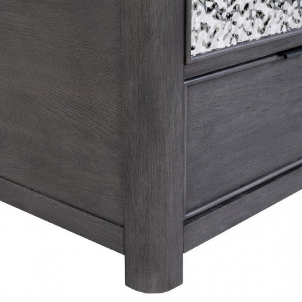 Zoko Chairside End Table, Drawer and USB Ports, Ash Gray Wood, 26 Inch -BM333760