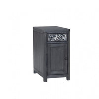 Zoko Chairside End Table, Drawer and USB Ports, Ash Gray Wood, 26 Inch -BM333760