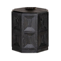 Kizie Accent Side End Table, Black Rubberwood, Rectangular 20 Inch -BM333763