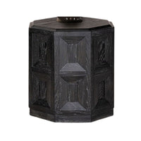 Kizie Accent Side End Table, Black Rubberwood, Rectangular 20 Inch -BM333763