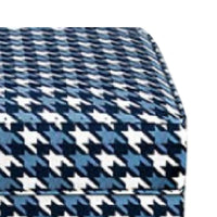 Colin Ottoman, Gray Blue White Houndstooth Polyester, 40in Rectangular -BM333774