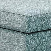 Berrie Ottoman, Teal Blue Polyester Cushioned Top, Black Wood, 40 Inch -BM333777