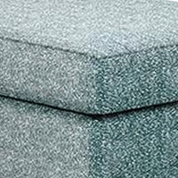 Berrie Ottoman, Teal Blue Polyester Cushioned Top, Black Wood, 40 Inch -BM333777