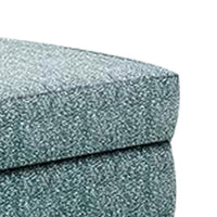 Berrie Ottoman, Teal Blue Polyester Cushioned Top, Black Wood, 40 Inch -BM333777