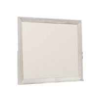 Diaz Dresser Mirror with Beveled Design, Light Gray Wood Frame 38x44 -BM333784