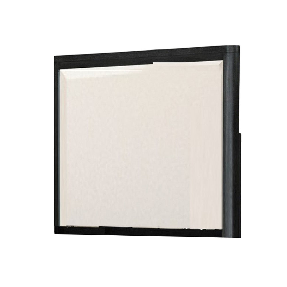 Zoko Dresser Mirror with Beveled Design, Ash Gray Solid Wood 38x42 -BM333788