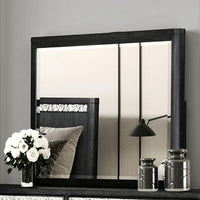 Zoko Dresser Mirror with Beveled Design, Ash Gray Solid Wood 38x42 -BM333788