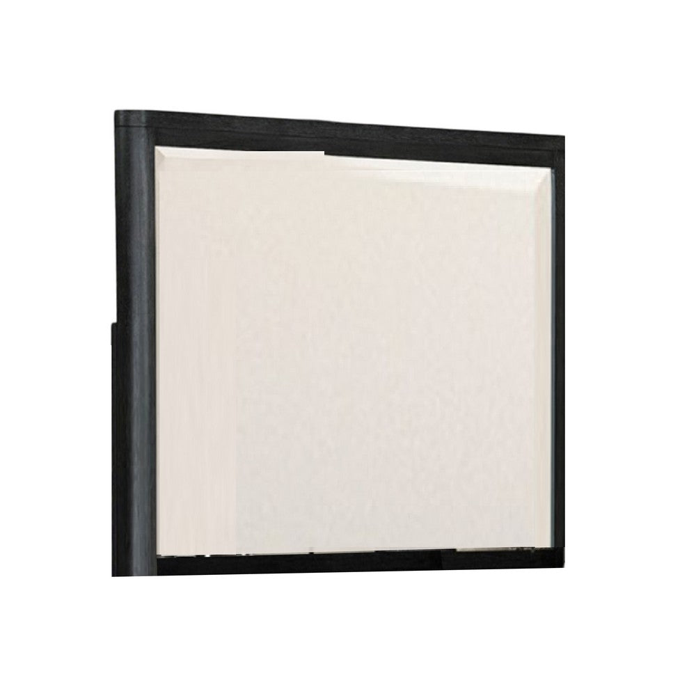 Zoko Dresser Mirror with Beveled Design, Ash Gray Solid Wood 38x42 -BM333788