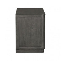 Zoko Nightstand Table with 2 USB Ports, Metal Accents, Ash Gray Wood -BM333789