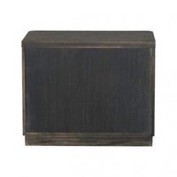 Zoko Nightstand Table with 2 USB Ports, Metal Accents, Ash Gray Wood -BM333789