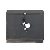Zoko Nightstand, 2 Drawers, USB Ports, Metal Accents, Ash Gray Wood -BM333790
