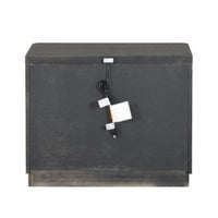 Zoko Nightstand, 2 Drawers, USB Ports, Metal Accents, Ash Gray Wood -BM333790