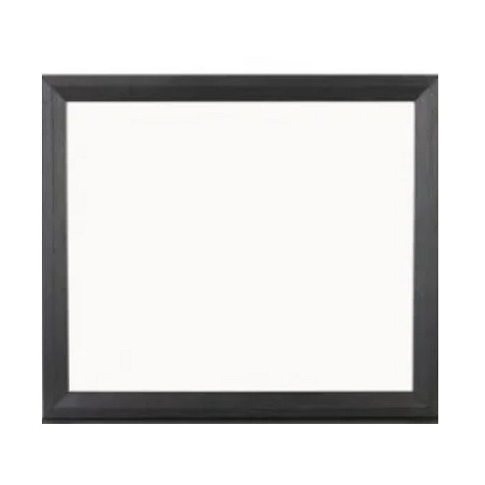 Kaira Dresser Mirror with Espresso Brown Solid Wood Frame, 36x42 -BM333793