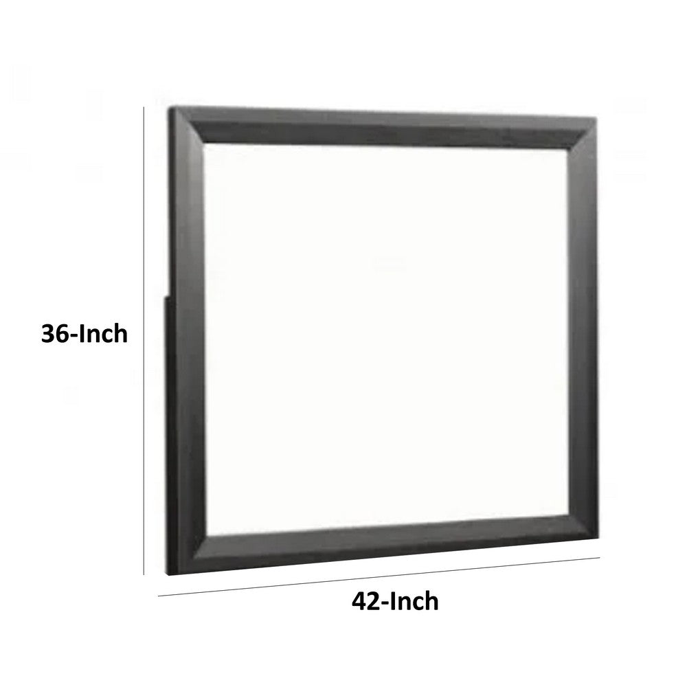 Kaira Dresser Mirror with Espresso Brown Solid Wood Frame, 36x42 -BM333793