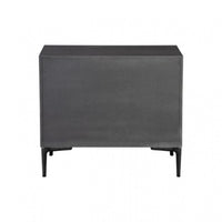 Kaira Nightstand, 2 USB Ports, Textured Metal Accents, Espresso Brown -BM333794