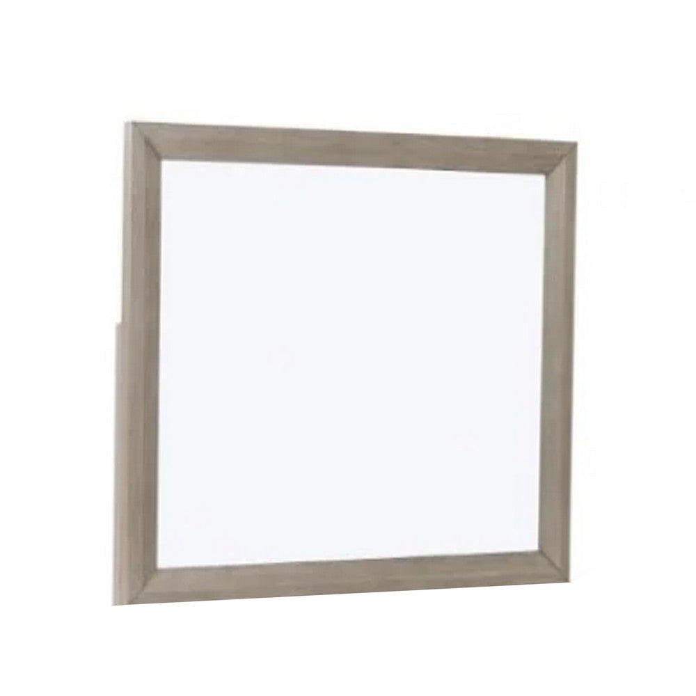 Kaira Vanity Dresser Mirror, Rustic Natural Oak Brown Wood 36x42 -BM333797